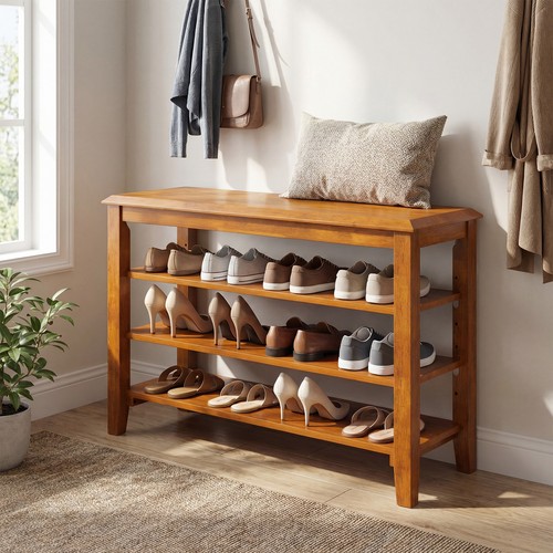 Tier shoe rack bench - 3-tier,