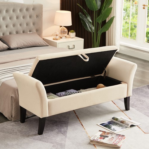 Velvet end bed storage - bed,
