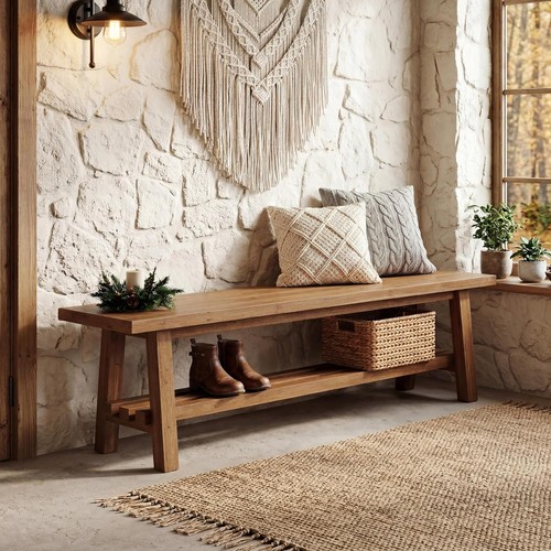 Inch wooden entryway bench - entryway,